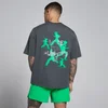 MP Heren Velocity Grafisch Katoen Modal T-Shirt - Donkergrijs / Groen