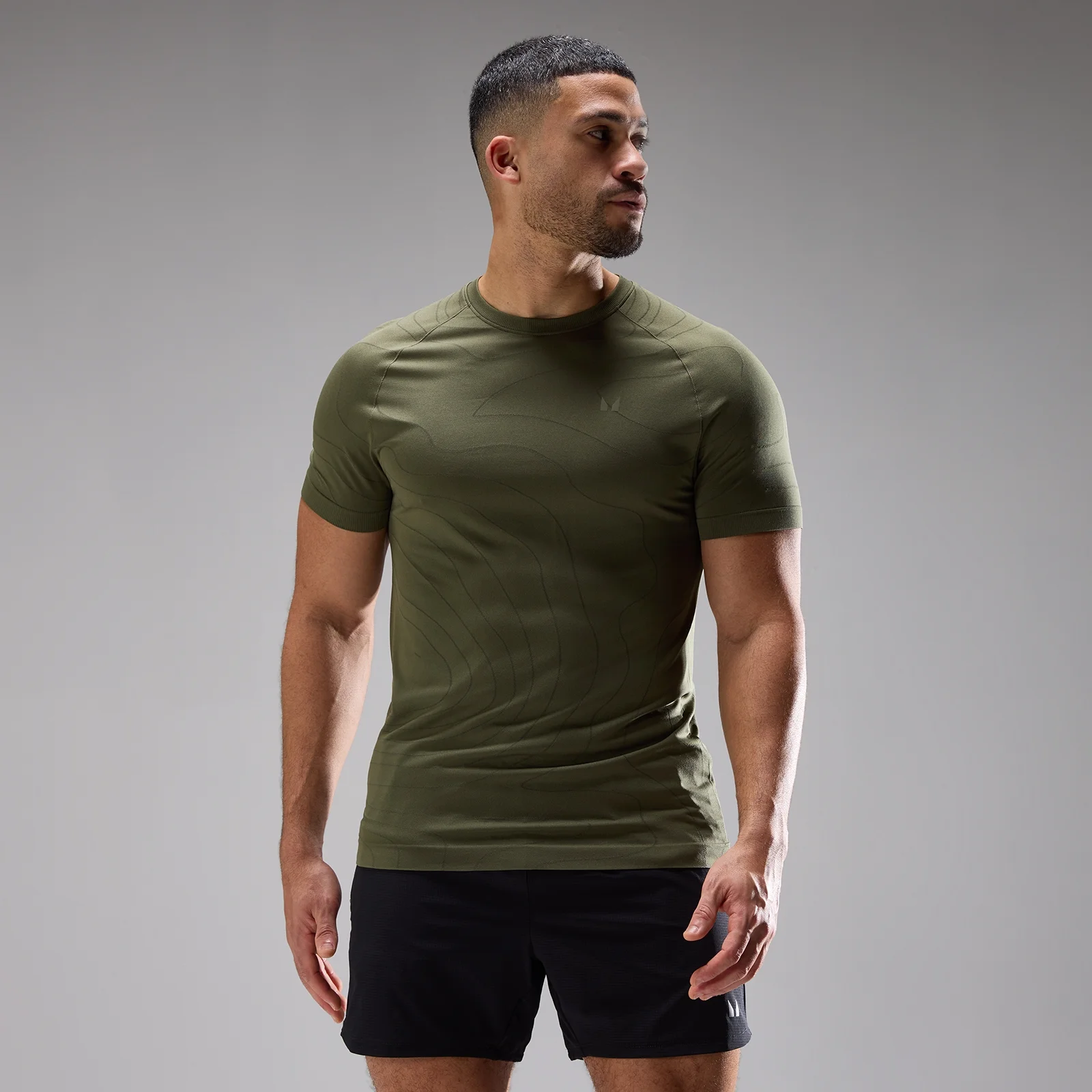 MP Heren Velocity Ultra Seamless T-Shirt - Dusty Olive - XXL Afbeelding 1