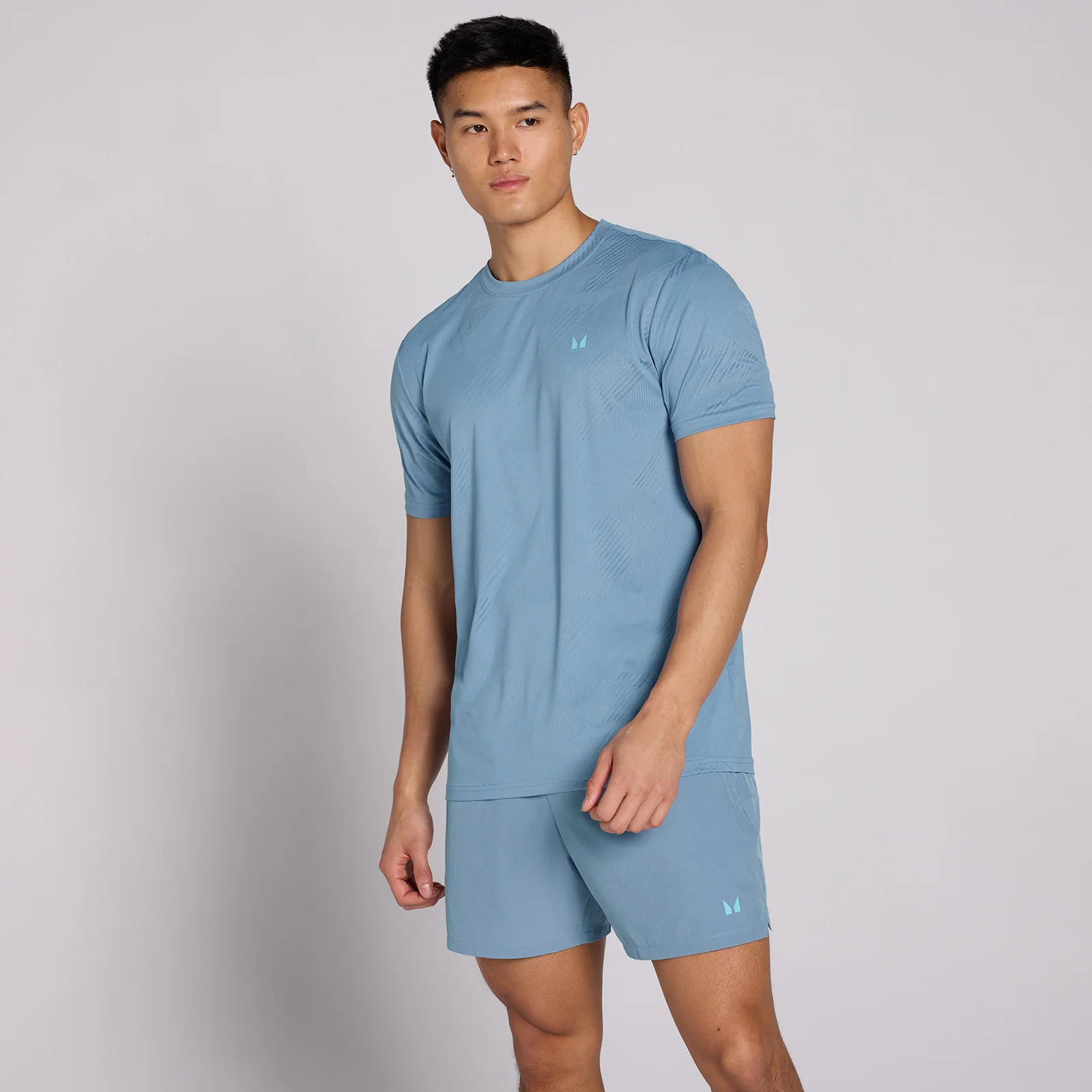 MP Heren Active Training Pillar Grafisch T-Shirt - Mist Blauw - XXXL Afbeelding 1