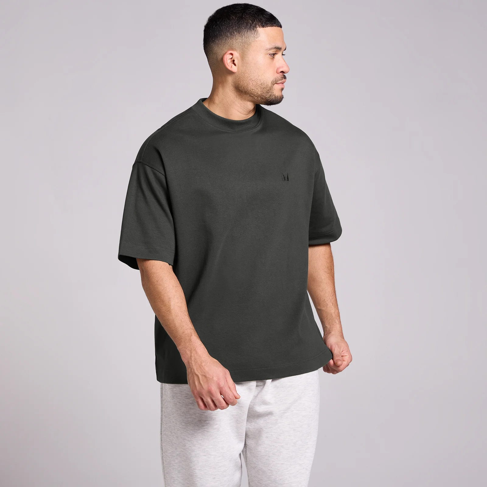MP Heren Oversized Katoenen T-Shirt - Gewassen Zwart - M Afbeelding 1