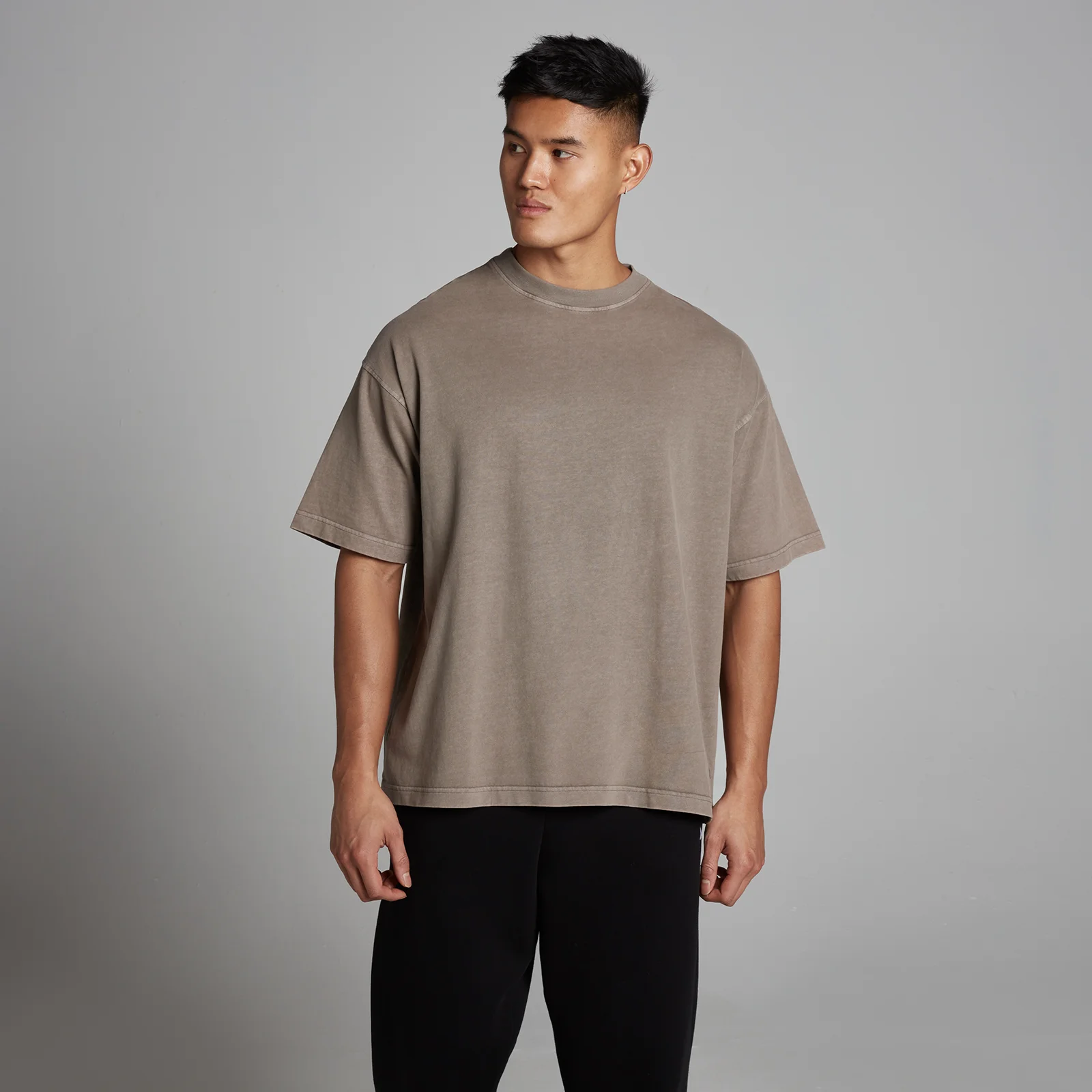 MP Heren Washed Oversized Katoenen T-Shirt - Falcon - M Afbeelding 1