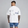 MP Men's Hybrid Graphic Oversized Cotton T-Shirt - Wit/Leisteenblauw