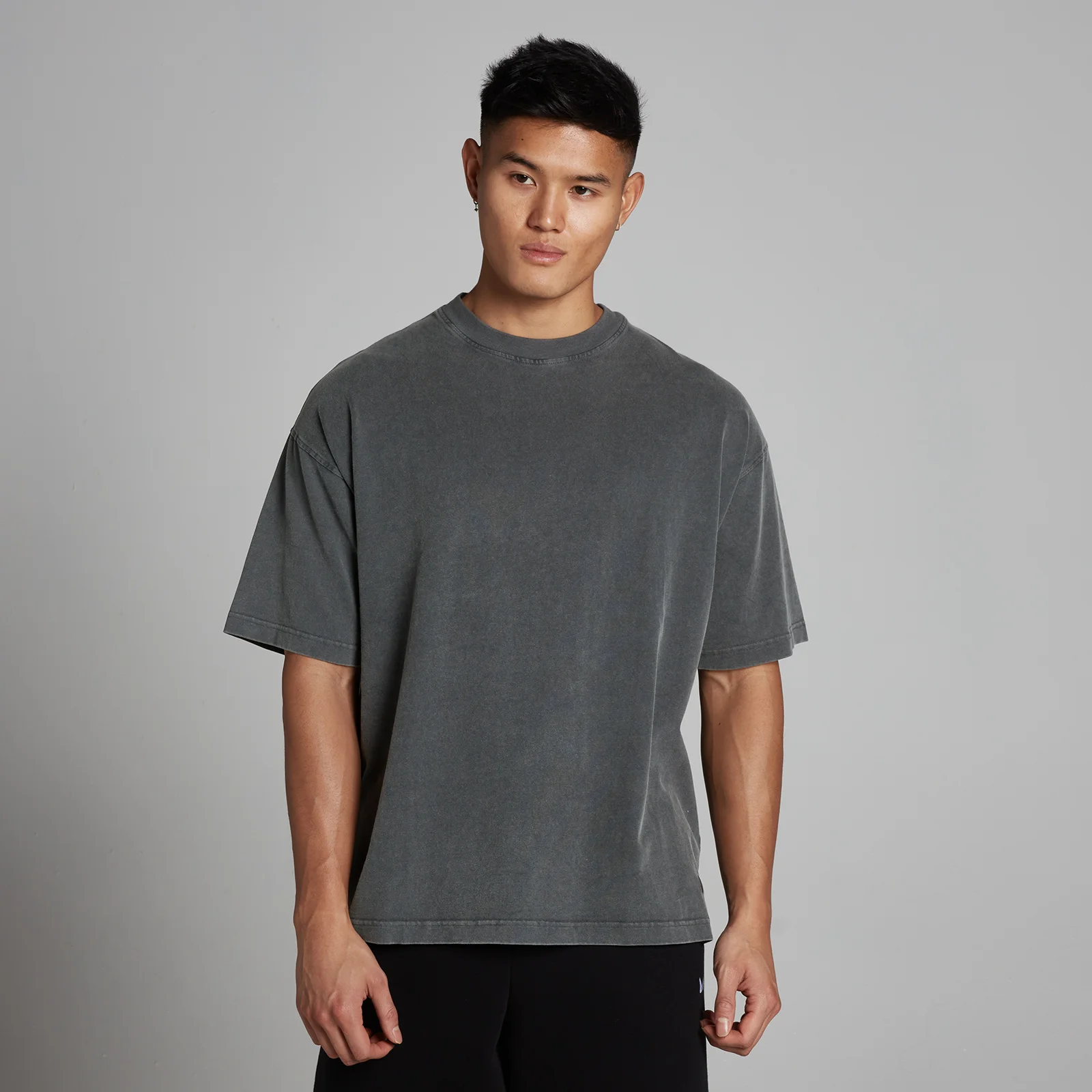 MP Heren Washed Oversized Katoenen T-Shirt - Donkergrijs - M Afbeelding 1