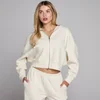 MP Dames Waffle Hoodie met Rits - Ivoor