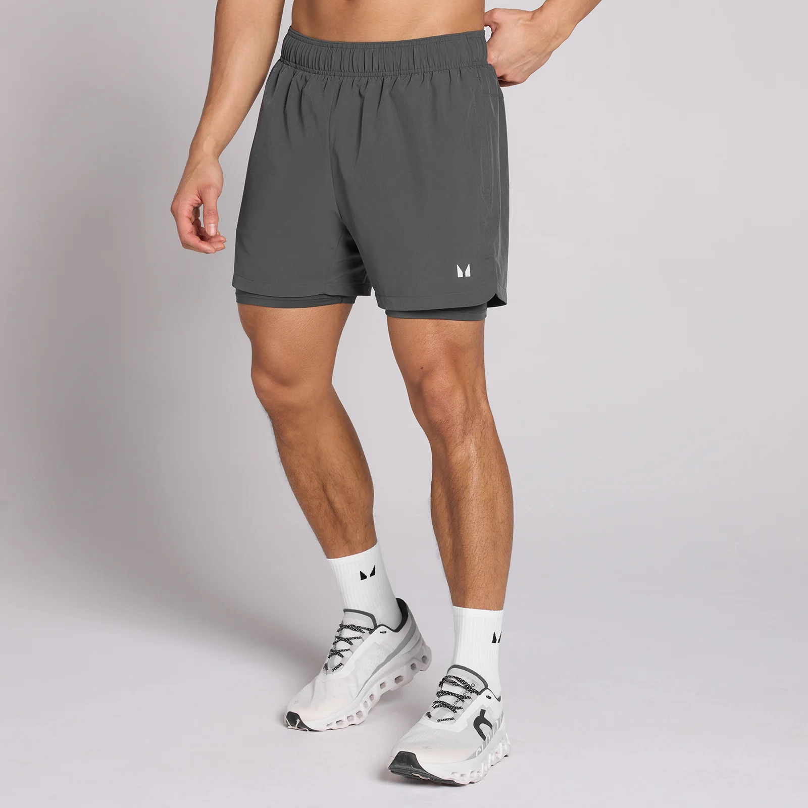 MP Men's 5" 2-in-1 Training Shorts - Dark Grey - M Afbeelding 1