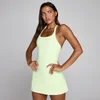 MP Dames Tempo Strappy Racerback Tennisjurk - Gewassen Limoen