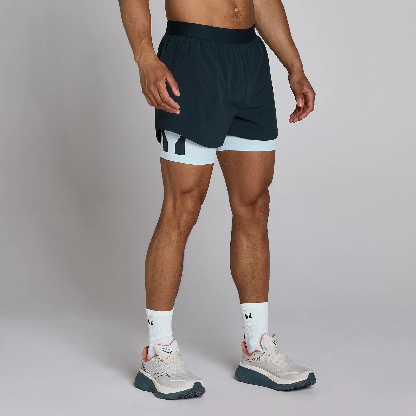 MP Heren Hybrid 5" 2-in-1 Short - Faded Blue - XS Afbeelding 1