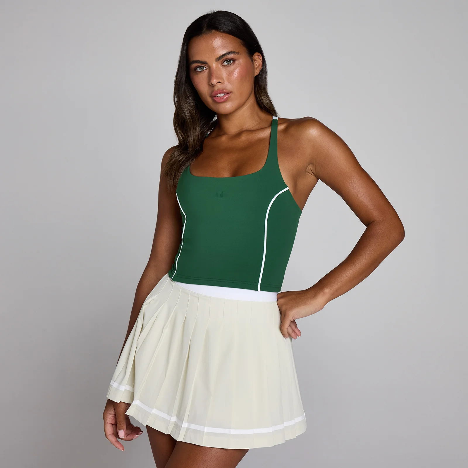 MP Dames Tempo Contrast Strappy Racerback Vest - Racegroen - S Afbeelding 1