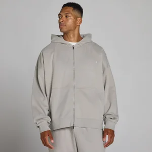 Oversized 2-Weg Rits Hoodie - Chalk Grey - Size XS