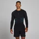Lift Muscle Fit Naadloze Longsleeve - Gewassen Zwart/Power Blue