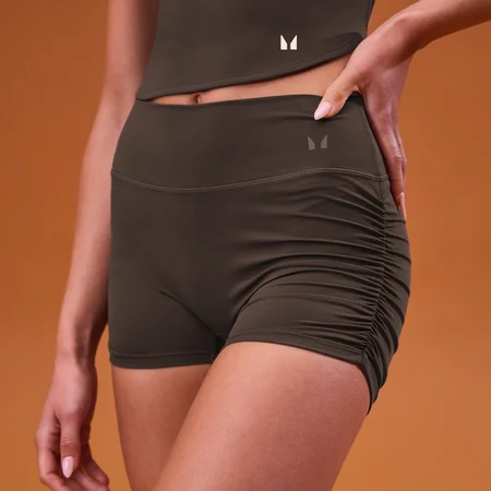 MP Dames Tempo Zijkant Scrunch Booty Short - Cacao