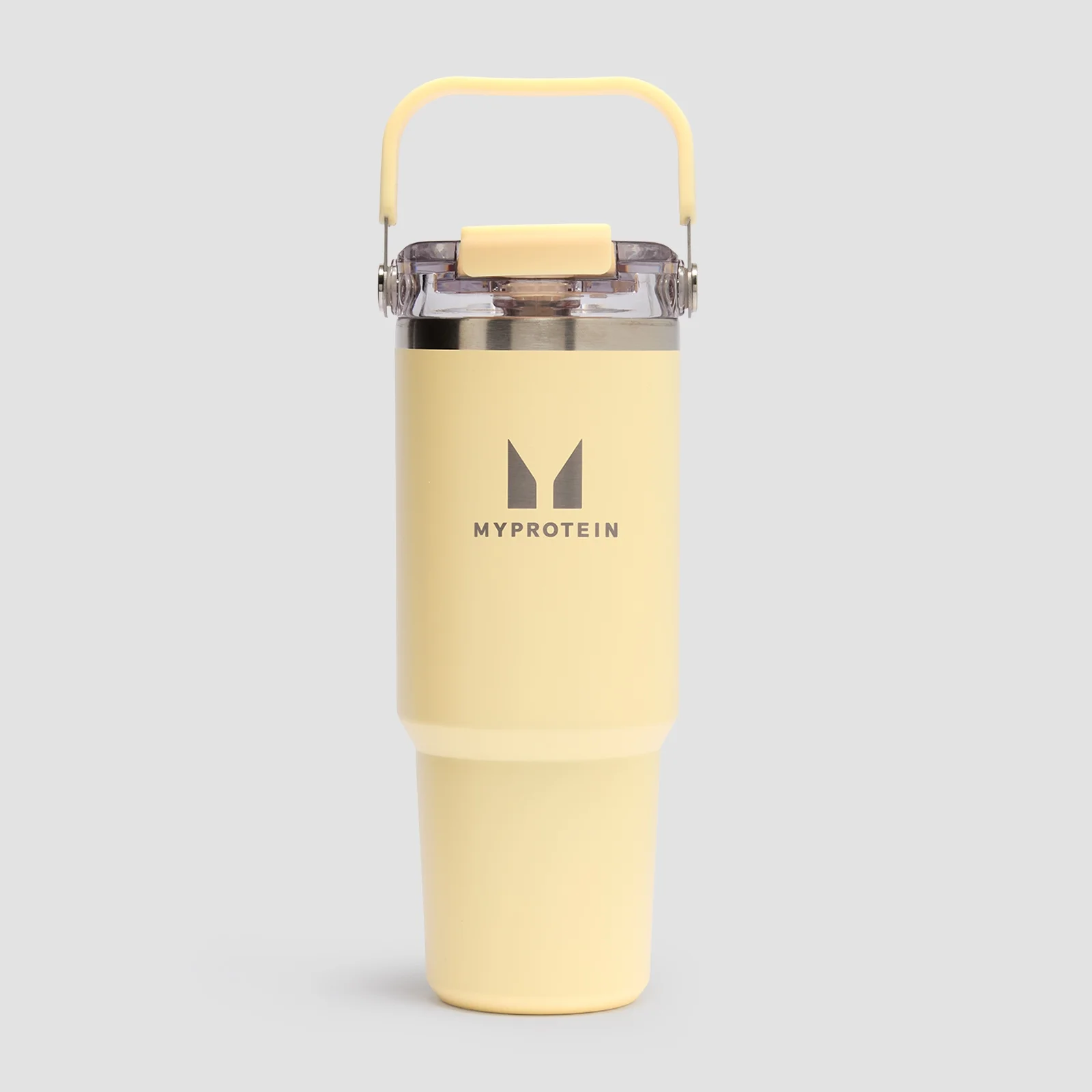 Myprotein Gerecyclede Metalen Fles met Handvat en Rietje 900ml - Boter Afbeelding 1
