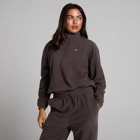 MP Dames Funnel Neck 1/4 Rits Fleece - Cacao