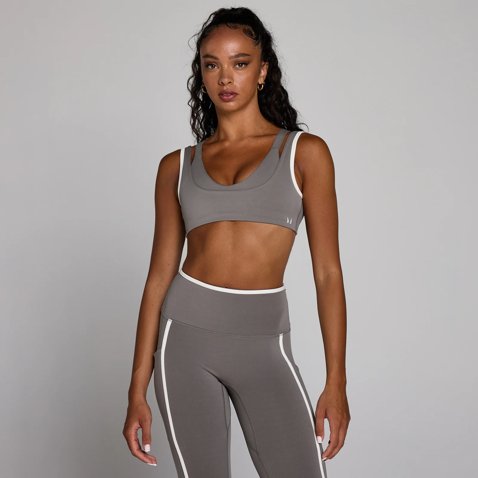 MP Dames Velocity Contrast Dubbele Laag Sport-bh - Asgrijs - M Afbeelding 1