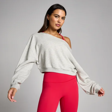 MP Dames Off The Shoulder Sweatshirt - Grijs gemêleerd