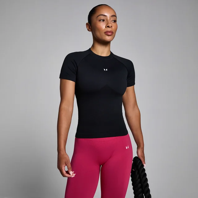 MP Women's Lift Naadloos Body Fit T-Shirt - Zwart