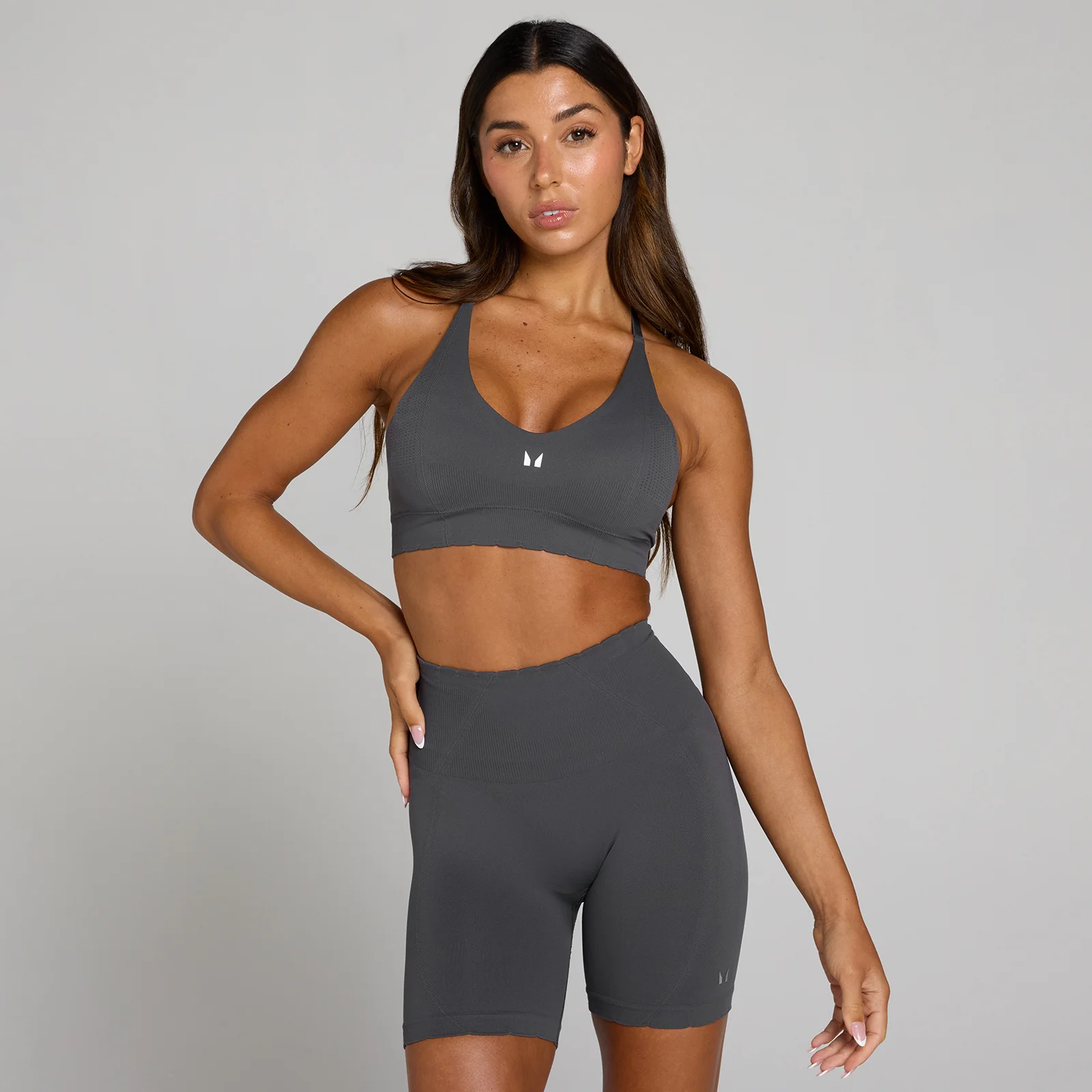 MP Dames Tempo Ultra Naadloze Sport-BH - Robust Grey - XS Afbeelding 1