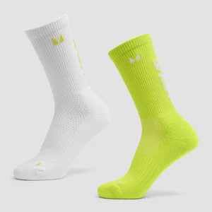 MP Move Club Hardloopsokken (2 paar) - Groen Glow/Wit - Size UK 2-5