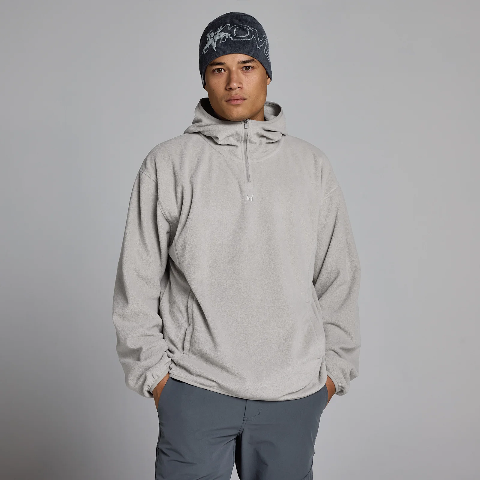 MP Heren Fleece 1/4 Rits Hoodie - Sustained Grey - M Afbeelding 1