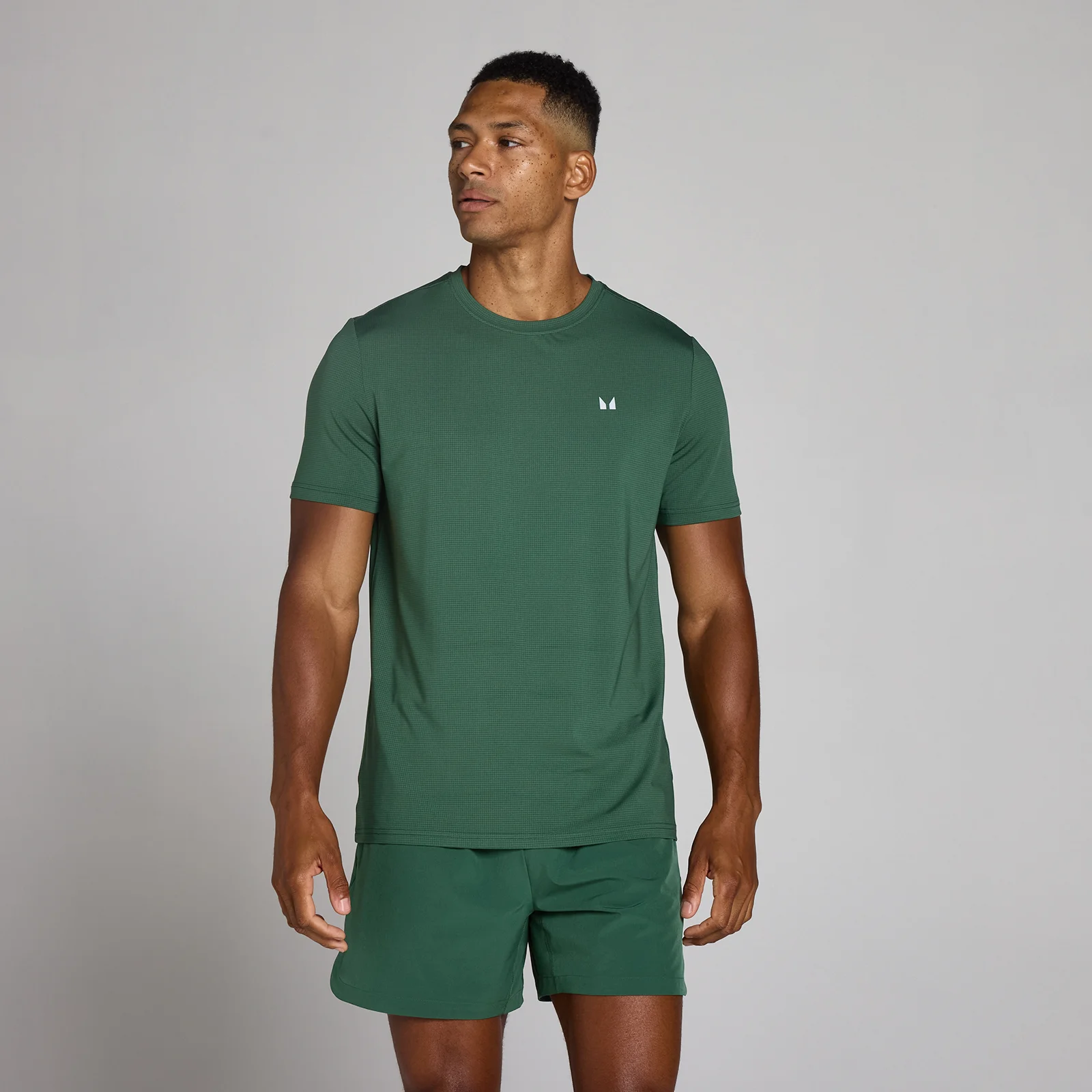 MP Men's Training Grid T-Shirt - Racing Green - XS Afbeelding 1