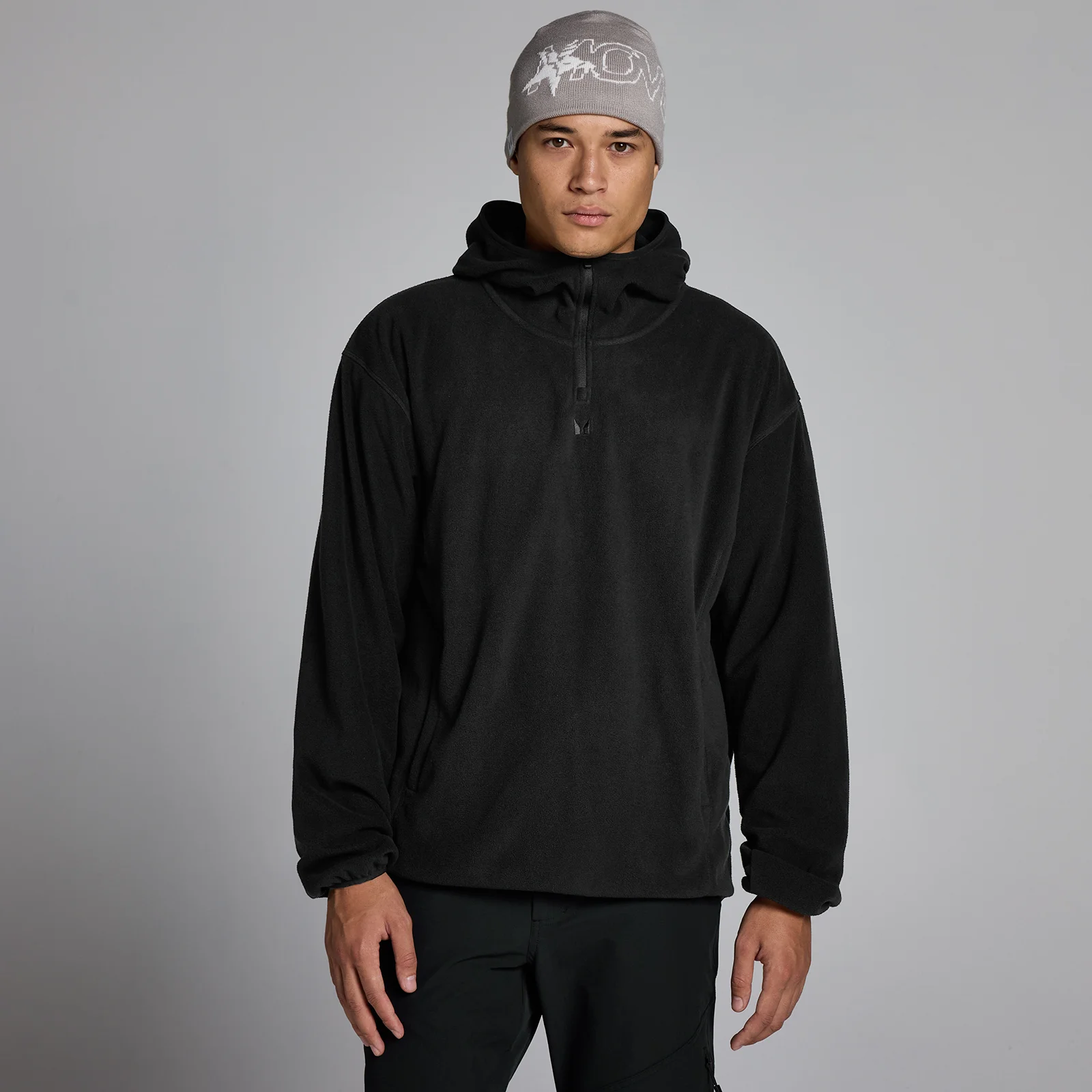MP Heren Fleece 1/4 Rits Hoodie - Zwart - L Afbeelding 1