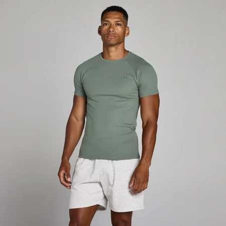 MP Heren Lift Geribd Muscle Fit T-Shirt - Gunmetal