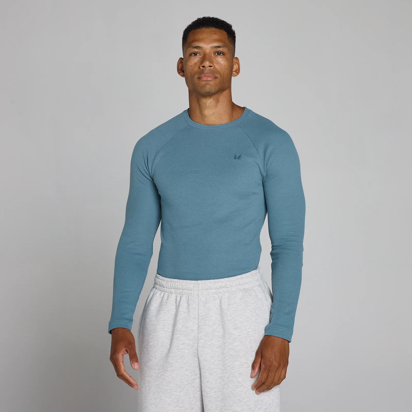 MP Heren Lift Geribd Muscle Fit Longsleeve - Midnight Slate - XS Afbeelding 1