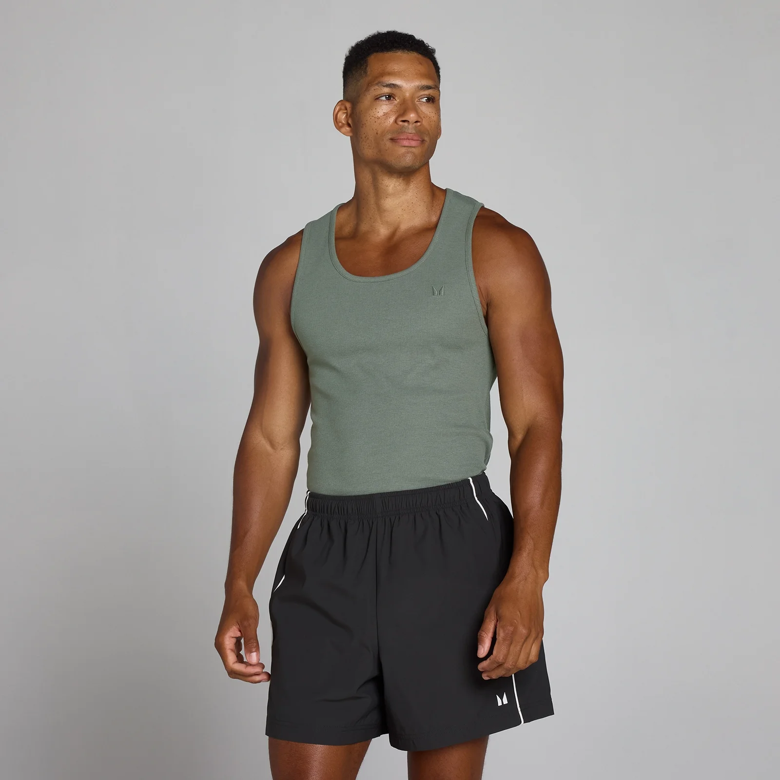 MP Heren Lift Geribd Muscle Fit Tanktop - Gunmetal - XS Afbeelding 1