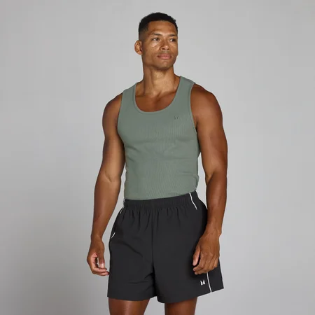 MP Heren Lift Geribd Muscle Fit Tanktop - Gunmetal