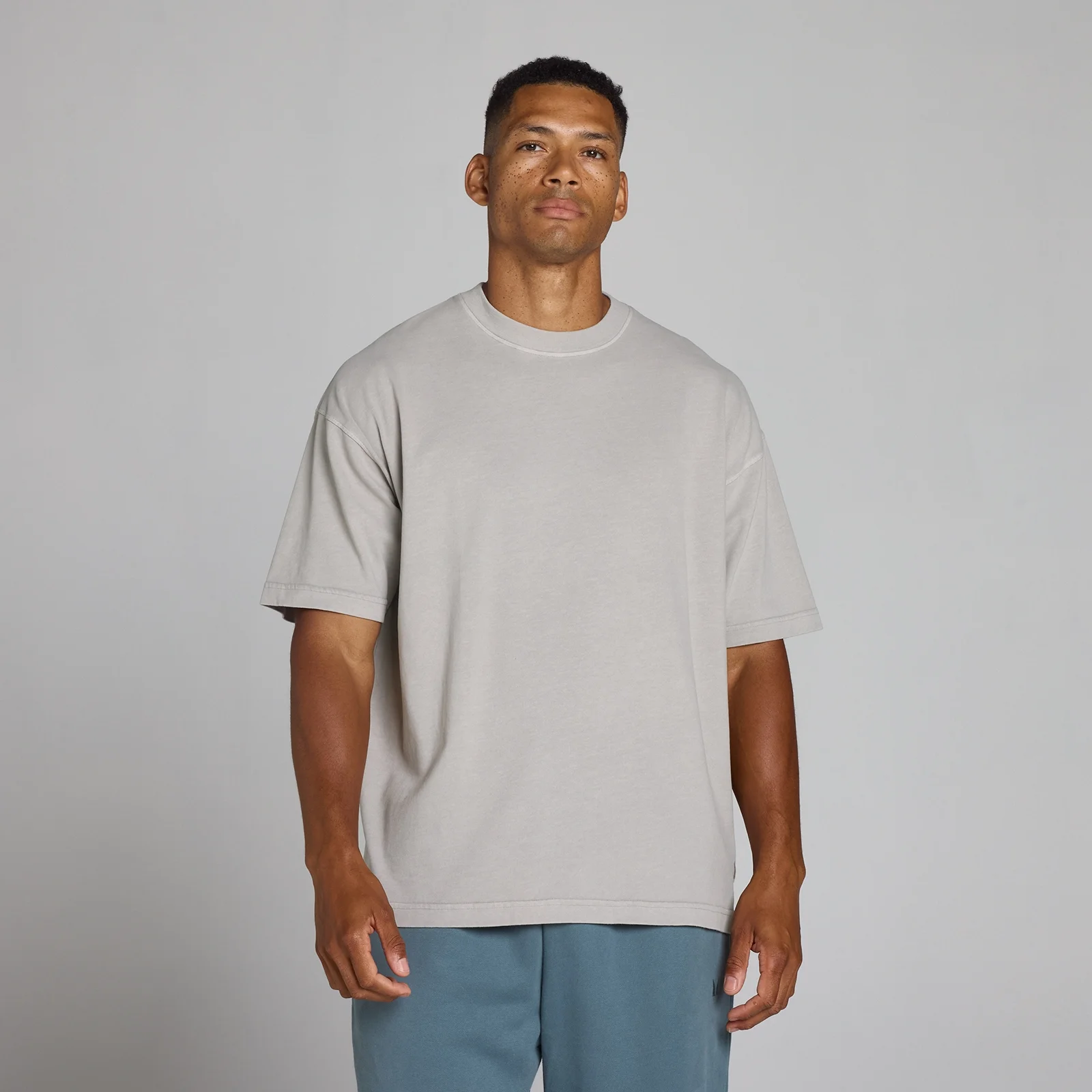 MP Men's Washed Oversized T-Shirt - Chalk Grey - L Afbeelding 1
