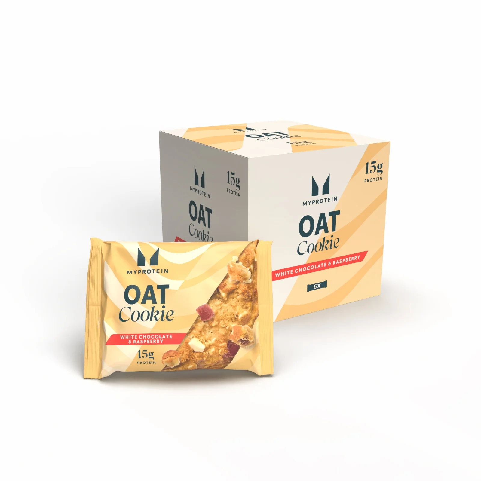 Baked Protein Cookie - 6 x 65g - White Chocolate and Raspberry (Oat) Afbeelding 1
