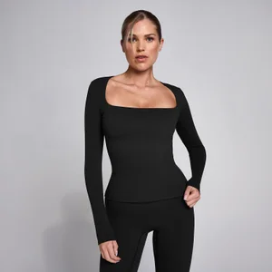 MP Dames SculptForm Vierkante Hals Longsleeve Top - Zwart - Size XS