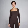MP Dames SculptForm Vierkante Hals Longsleeve Top - Cacao