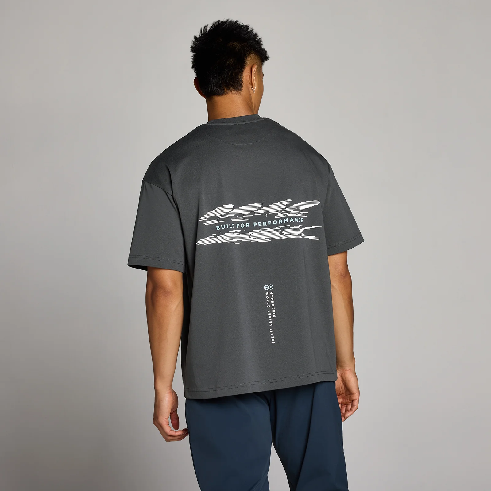 MP Men's Hybrid Built For Performance Graphic T-Shirt - Donkergrijs - M Afbeelding 1