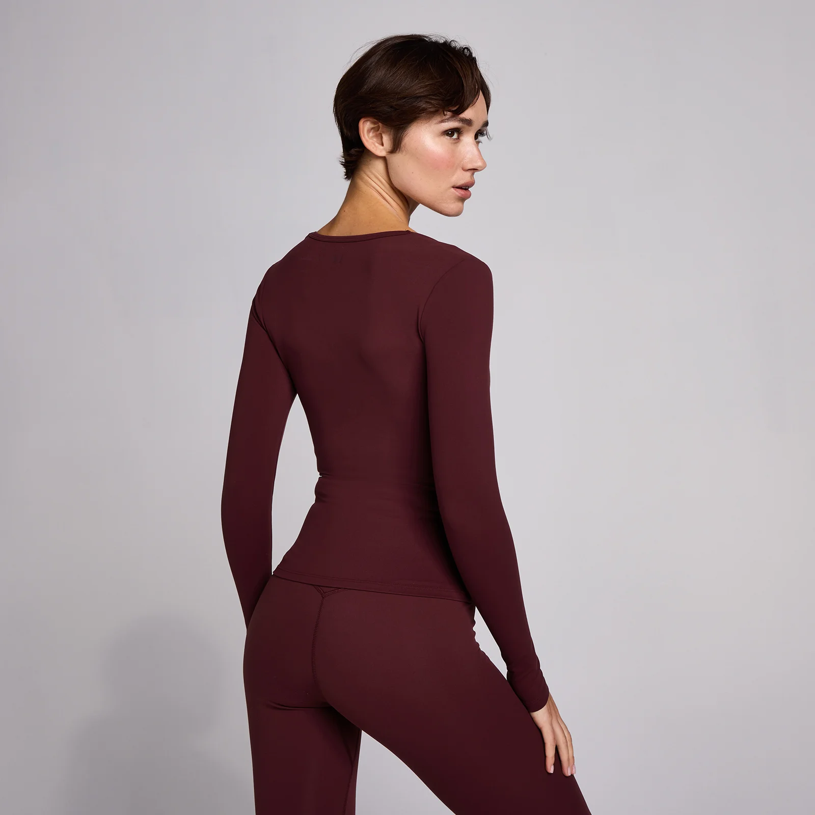 MP Women's SculptForm Square Neck Long Sleeve Top - Donkerrood - XS Afbeelding 2