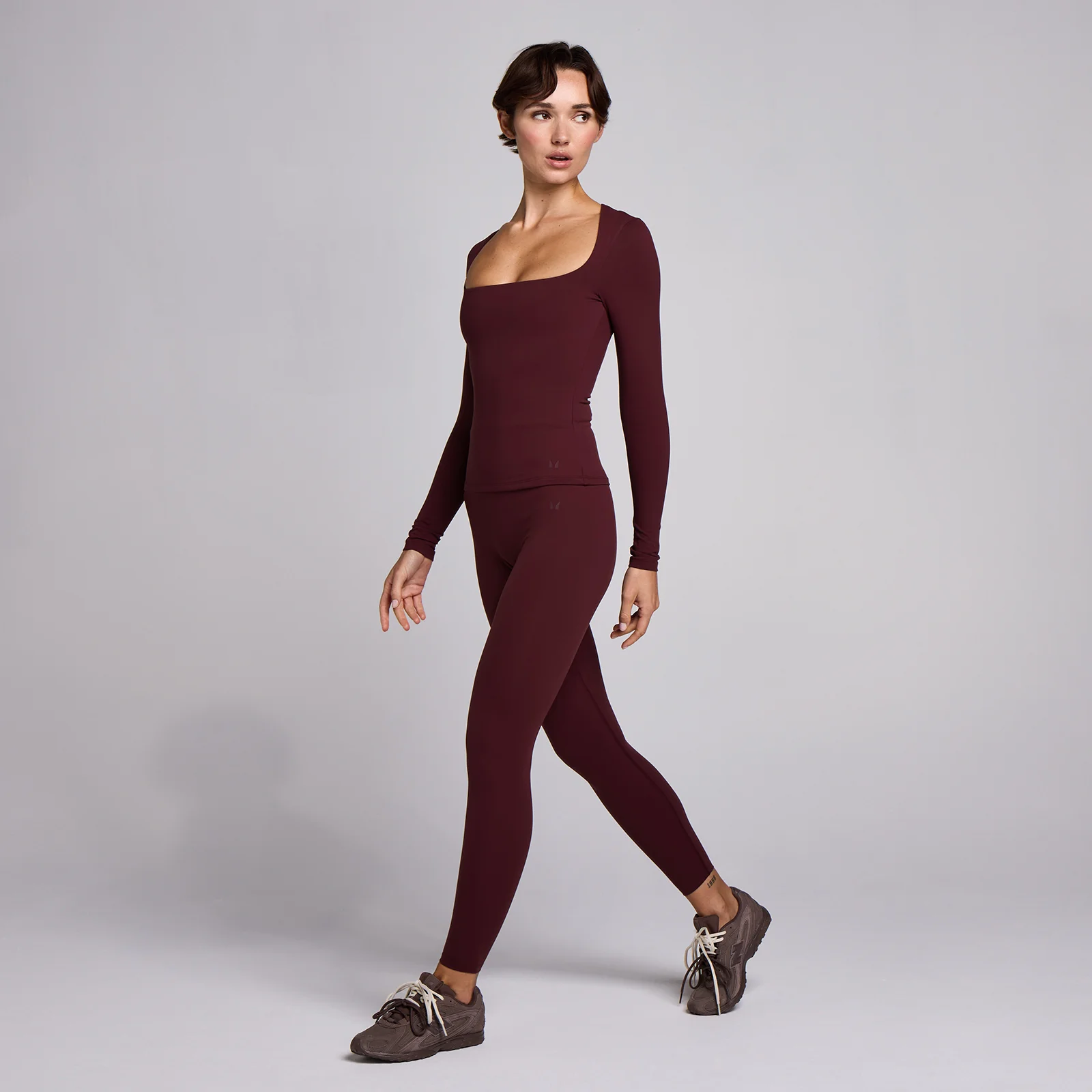 MP Women's SculptForm Square Neck Long Sleeve Top - Donkerrood - XS Afbeelding 3