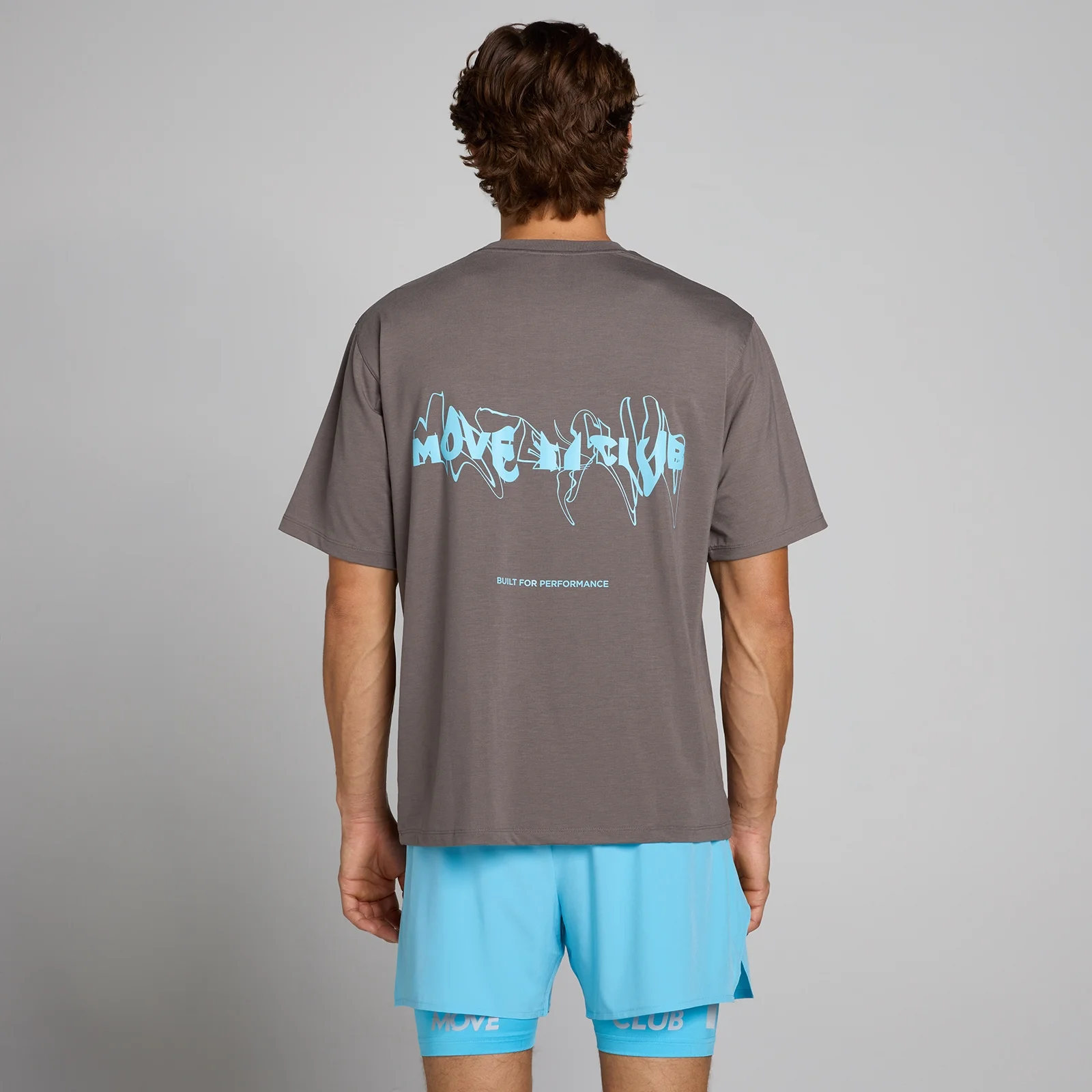 MP Heren Hybrid Oversized Grafisch T-Shirt - Asgrijs - XS Afbeelding 1