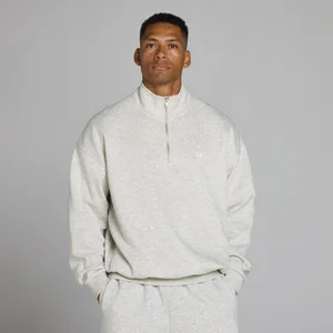 MP Men's Rest Day Oversized 1/4 Zip - Light Grey Marl - Size L