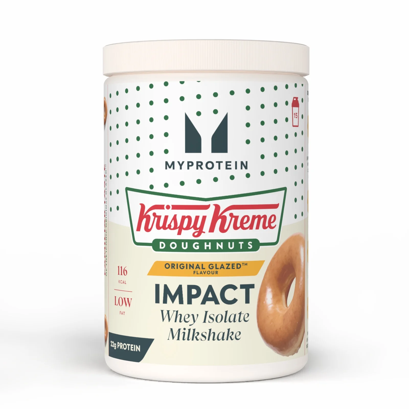 Impact Wei-Eiwit Isolaat Milkshake – Krispy Kreme® - 480g - 15servings - Original Glazed™ doughnut Afbeelding 1