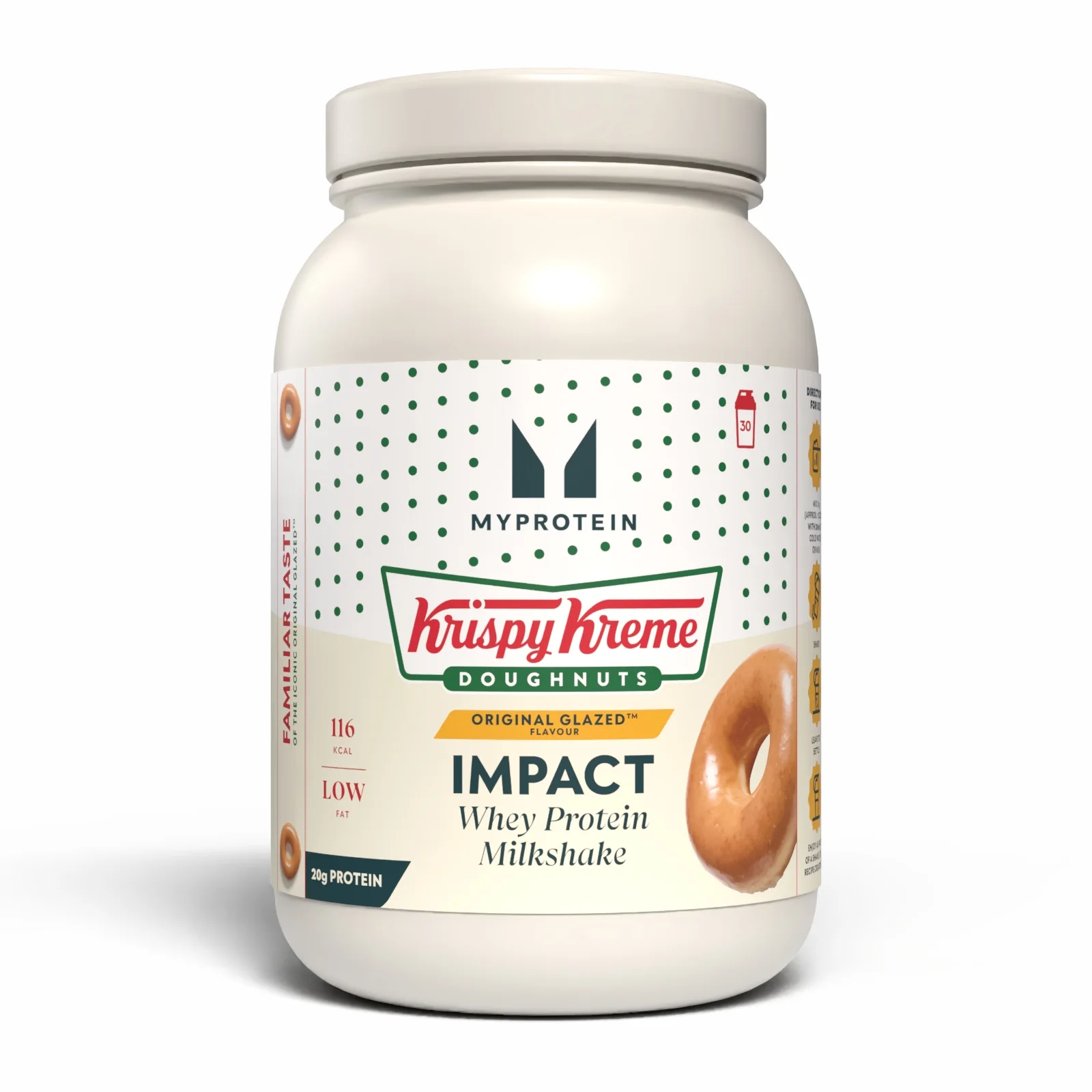 Impact Wei-Eiwit Milkshake - Krispy Kreme® - 930G - 30servings - Original Glazed™ doughnut Afbeelding 1