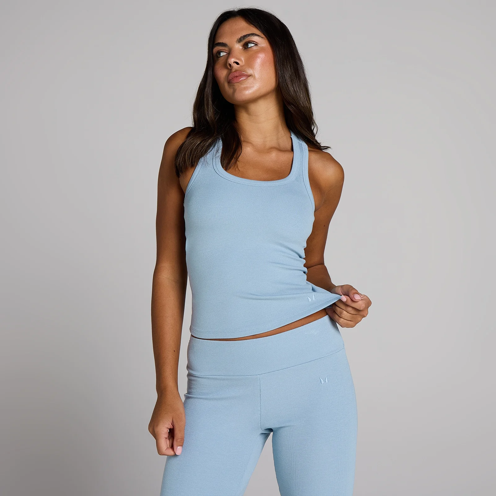 MP Dames Geribd Tanktop Met Ingebouwde Bh - Denimblauw - XS Afbeelding 1