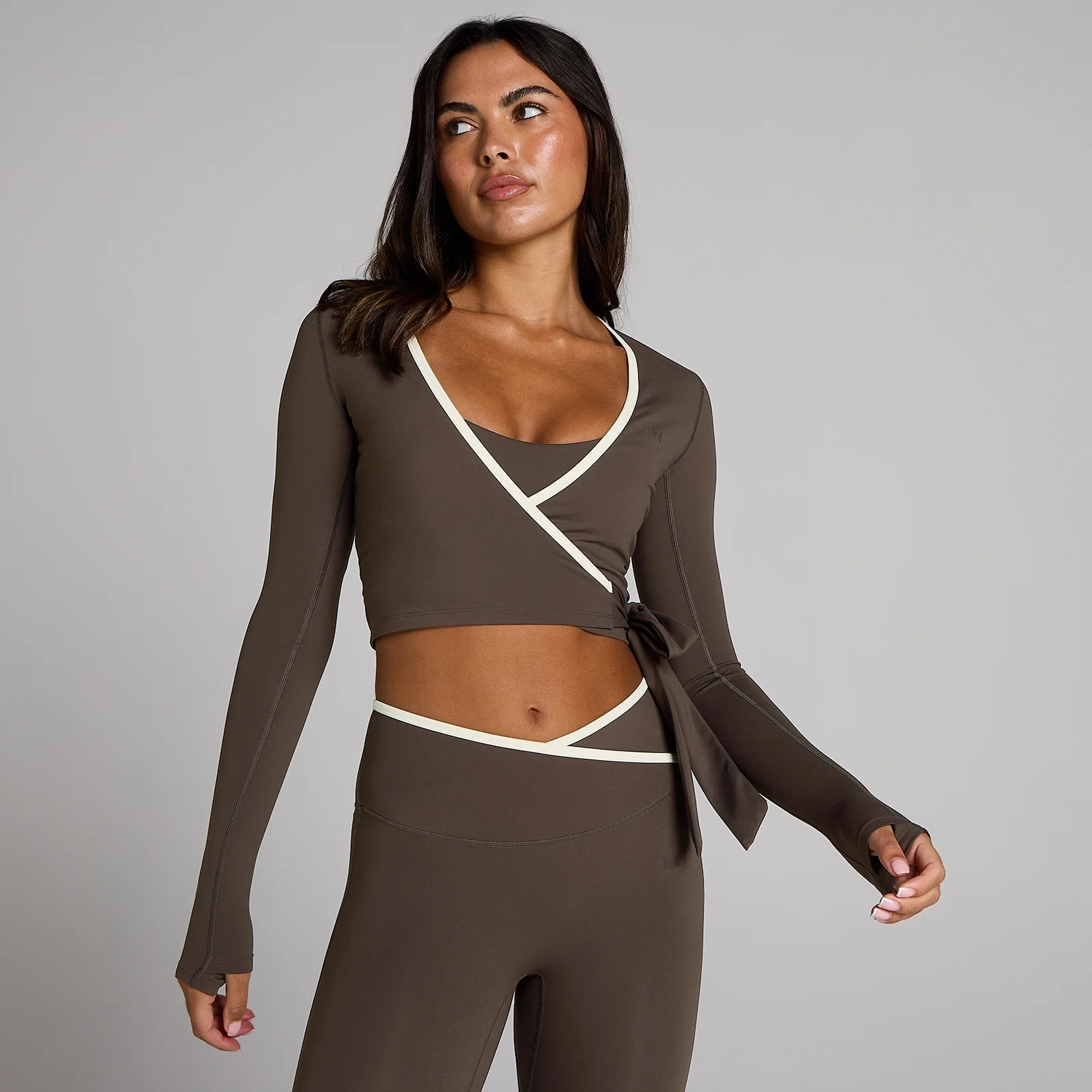 MP Women's Tempo Contrast Wrap Top - Chocolade - XS Afbeelding 1