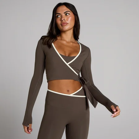 MP Women's Tempo Contrast Wrap Top - Chocolade