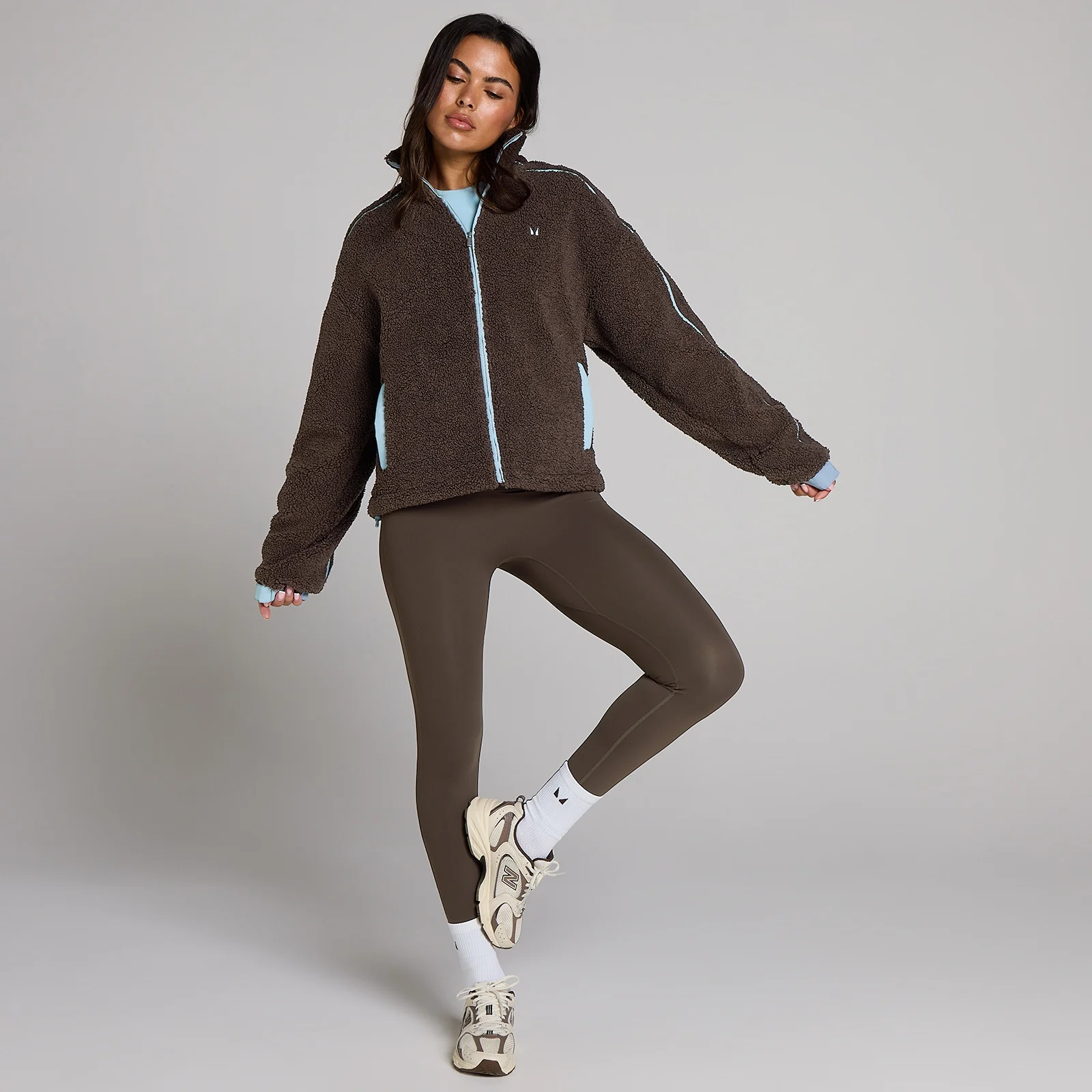 MP Damesfleece Binding Zip Through Jacket - Chocolade - XS Afbeelding 3