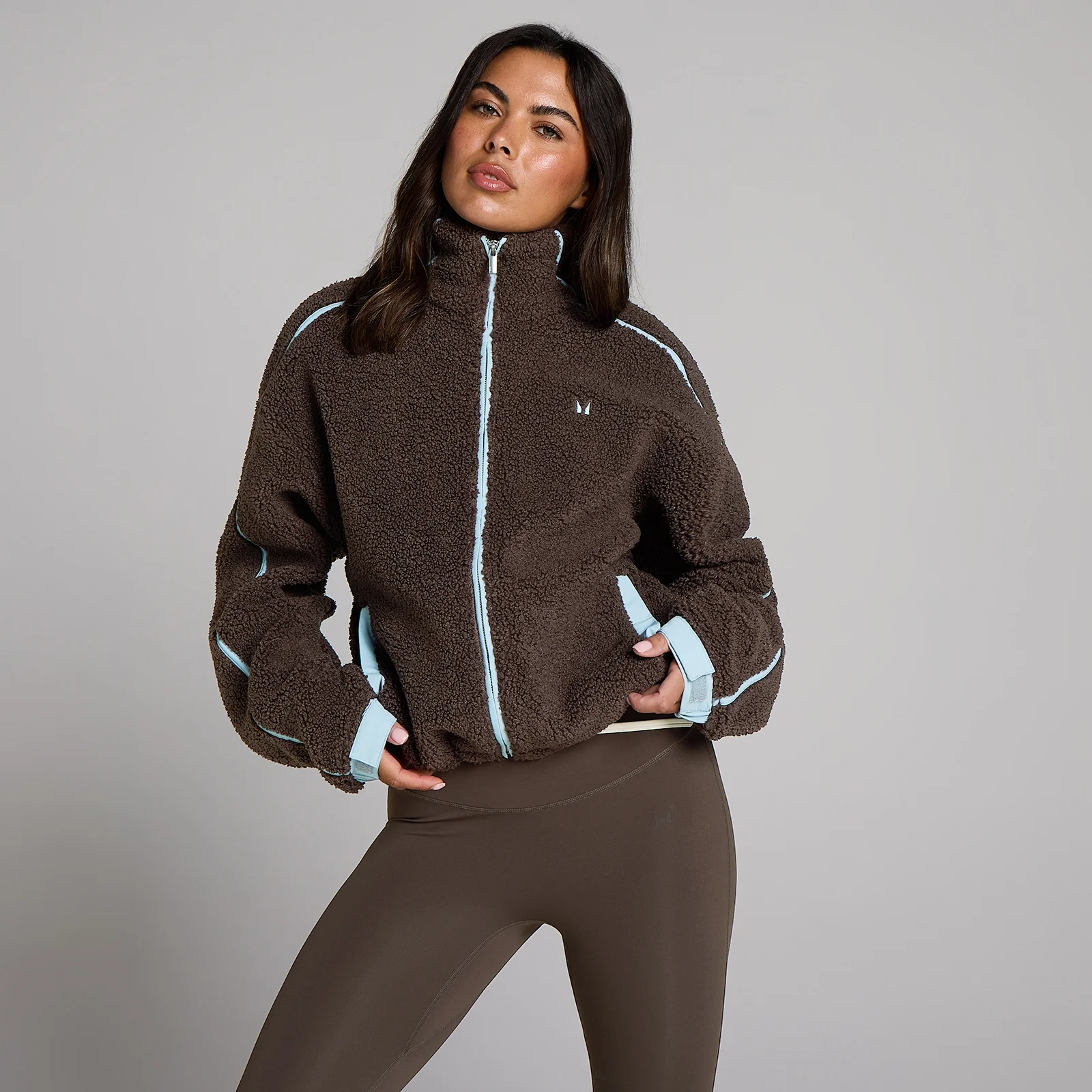 MP Damesfleece Binding Zip Through Jacket - Chocolade - XS Afbeelding 1