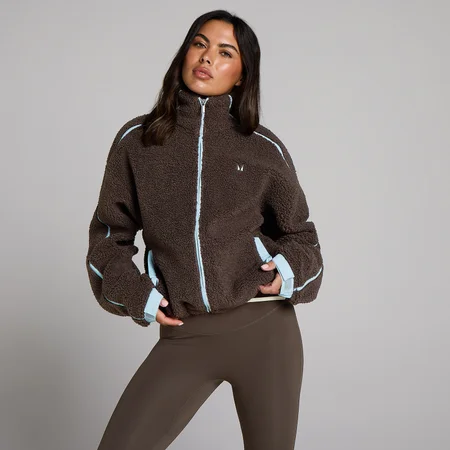 MP Damesfleece Binding Zip Through Jacket - Chocolade