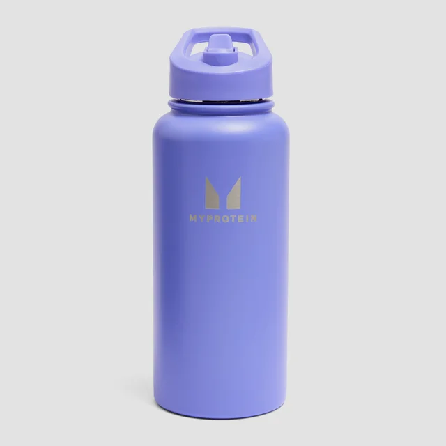 Myprotein Gerecyclede Metalen Fles met Klaprietje 1L - Power Indigo