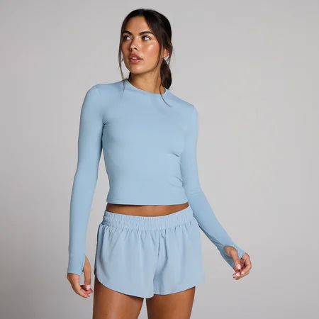 MP Women's Tempo Longsleeve Top Met Duimgaten - Denimblauw