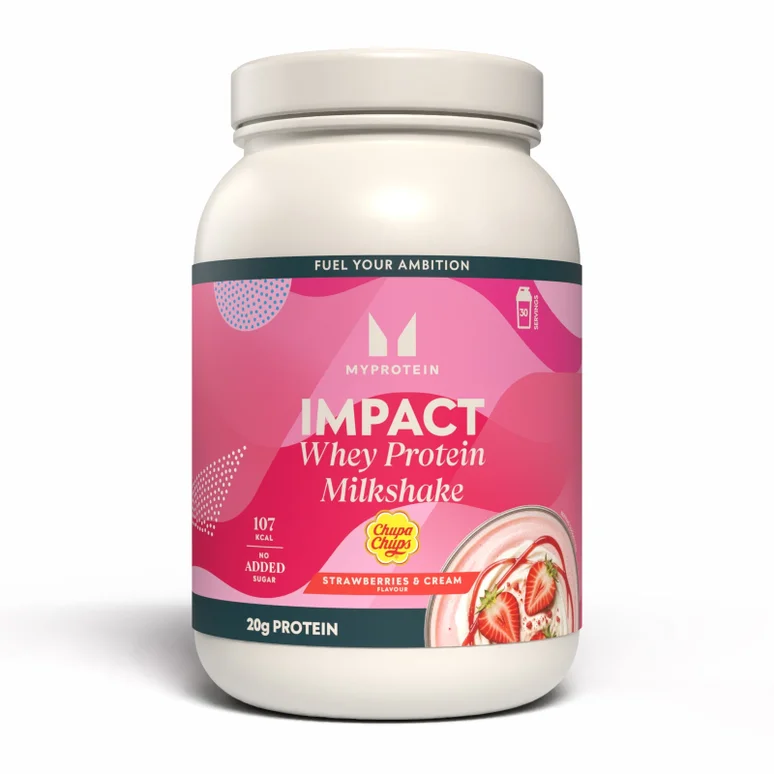 Impact Wei-Eiwit Milkshake – Chupa Chups® - 870G - 30servings - Aardbei & Crème