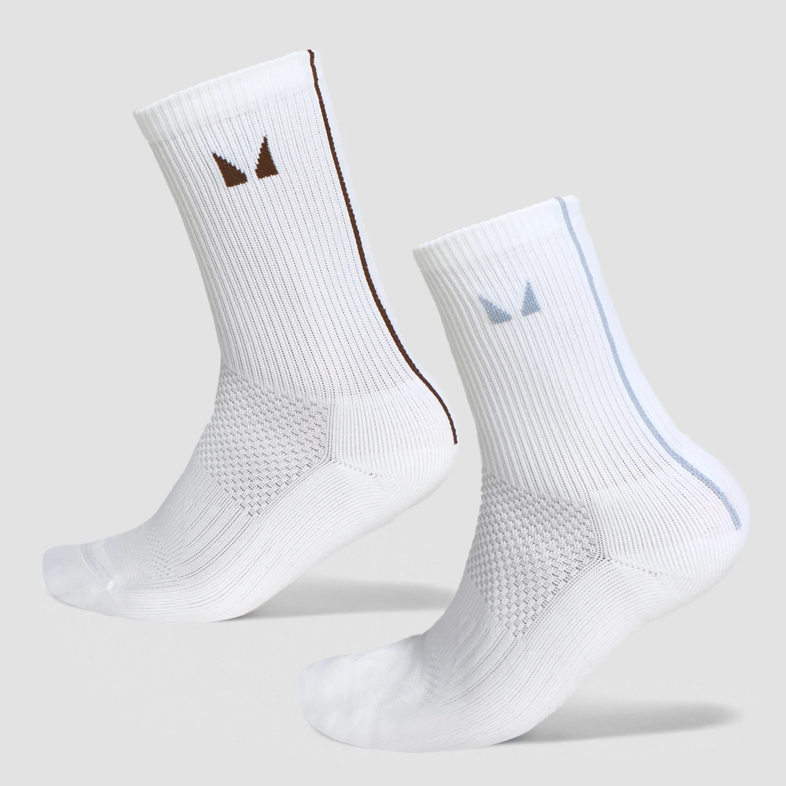 MP Stripe Running Socks (2 Pack) - Milk Chocolate/Denim Blue - UK 6-8 Afbeelding 1
